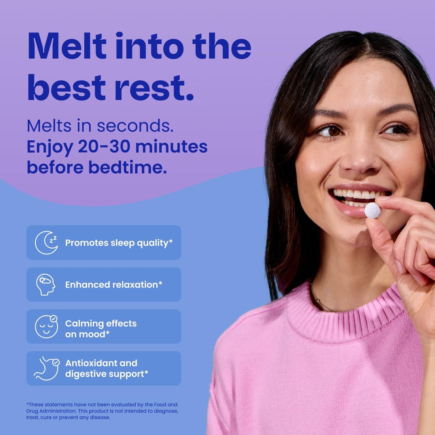 Sleep & Recharge Meltaway Mints - Sleep Aid for Adults with Melatonin 1Mg, Chamomile & Elderberry - Travel Essentials for Nighttime Relaxation & Healthy Rest Cycle - Mixed Berry (72 Ct)