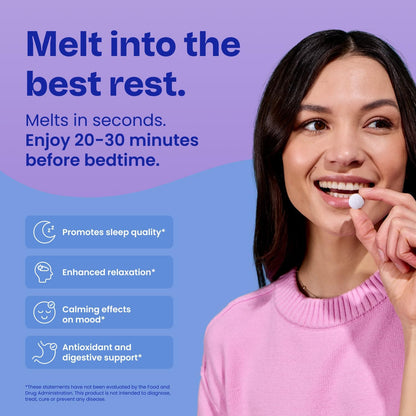 Sleep & Recharge Meltaway Mints - Sleep Aid for Adults with Melatonin 1Mg, Chamomile & Elderberry - Travel Essentials for Nighttime Relaxation & Healthy Rest Cycle - Mixed Berry (72 Ct)