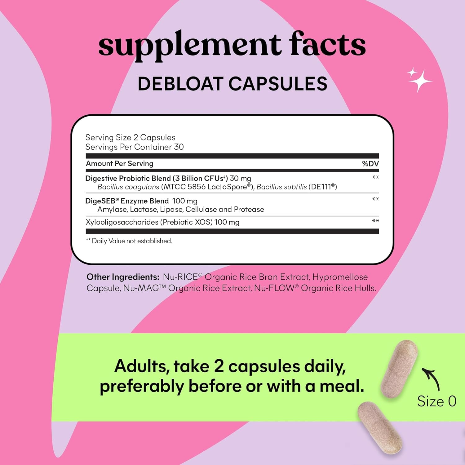 Debloat 3-In-1 Prebiotic, Probiotic & Digestive Enzyme Capsules for Bloating & Gas Relief - 2 Clinically Studied Probiotics W/5 Digestive Enzymes to Improve Digestion, Women & Men, (60 Count)